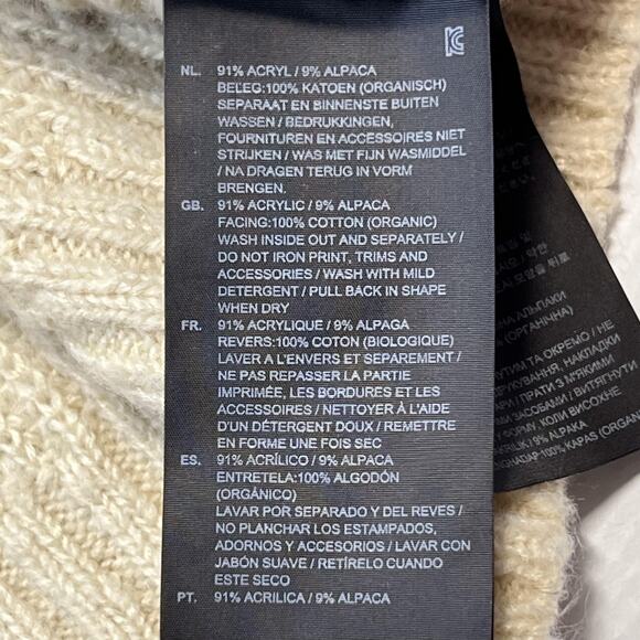 G-Star RAW Sweater Womens Large Beige Plush R Knit WMN LIS Alpaca Blend Zipper - Picture 8 of 8